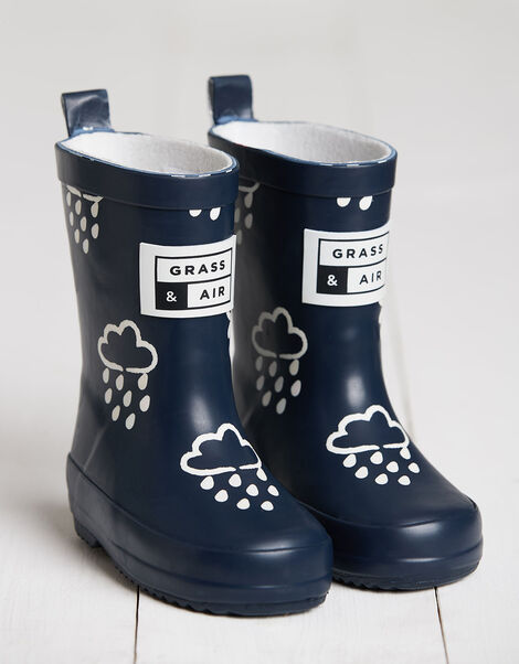 Grass and Air Colour-Revealing Wellies Blue, Blue (NAVY), large