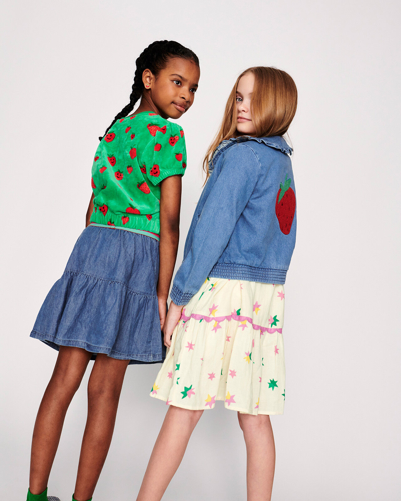 Blue jean ruffle skirt clearance