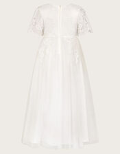 Lourdes Lace Maxi Communion Dress, White (WHITE), large