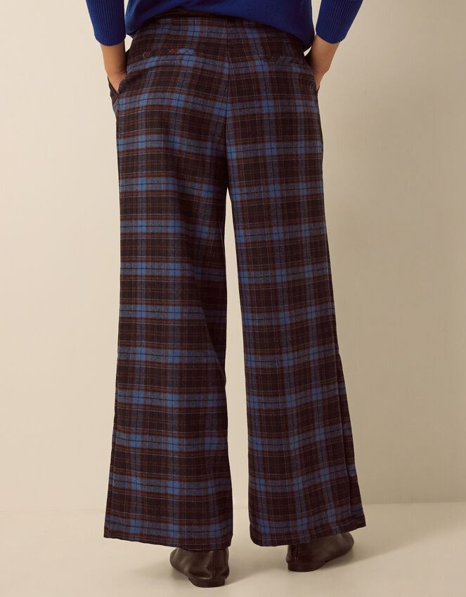 Jules Check Wide Leg Trousers, Blue (COBALT), large