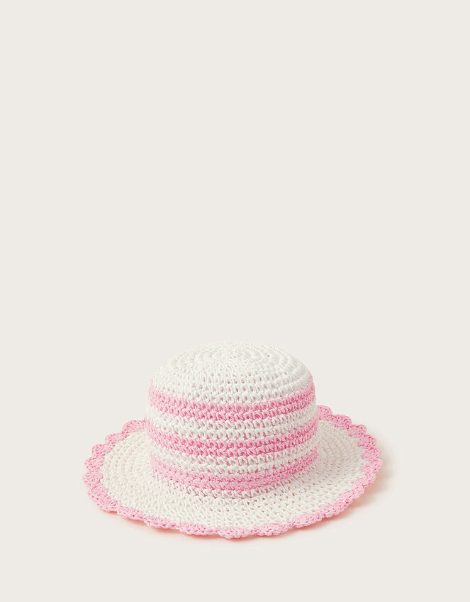 Baby Crochet Flower Hat, Pink (PINK), large