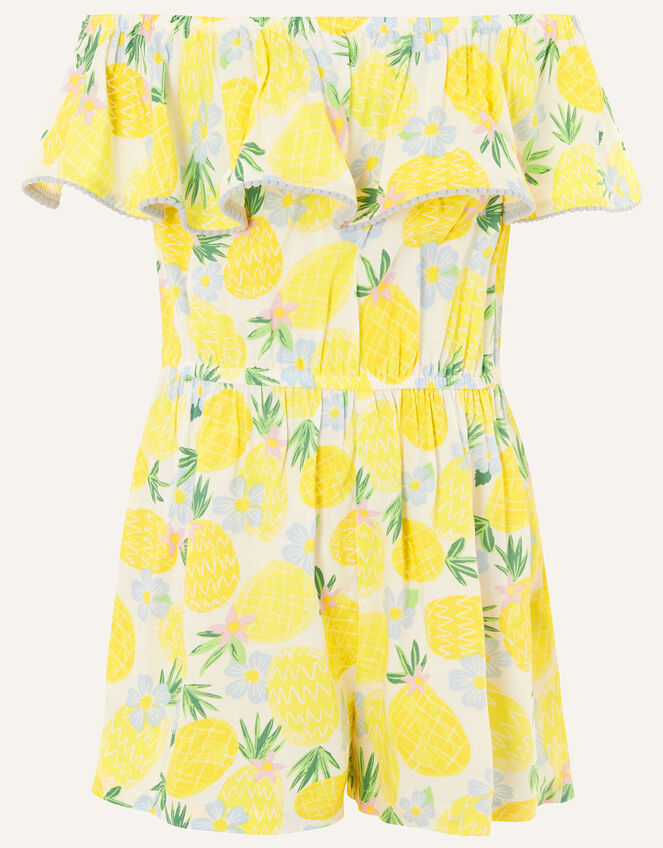 Pineapple Culotte Playsuit in LENZING™ ECOVERO™, Yellow (YELLOW), large