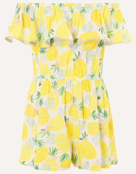 Pineapple Culotte Playsuit in LENZING™ ECOVERO™ Yellow, Yellow (YELLOW), large