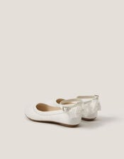 Sara Pearly Bow Ballet Flats, Ivory (IVORY), large