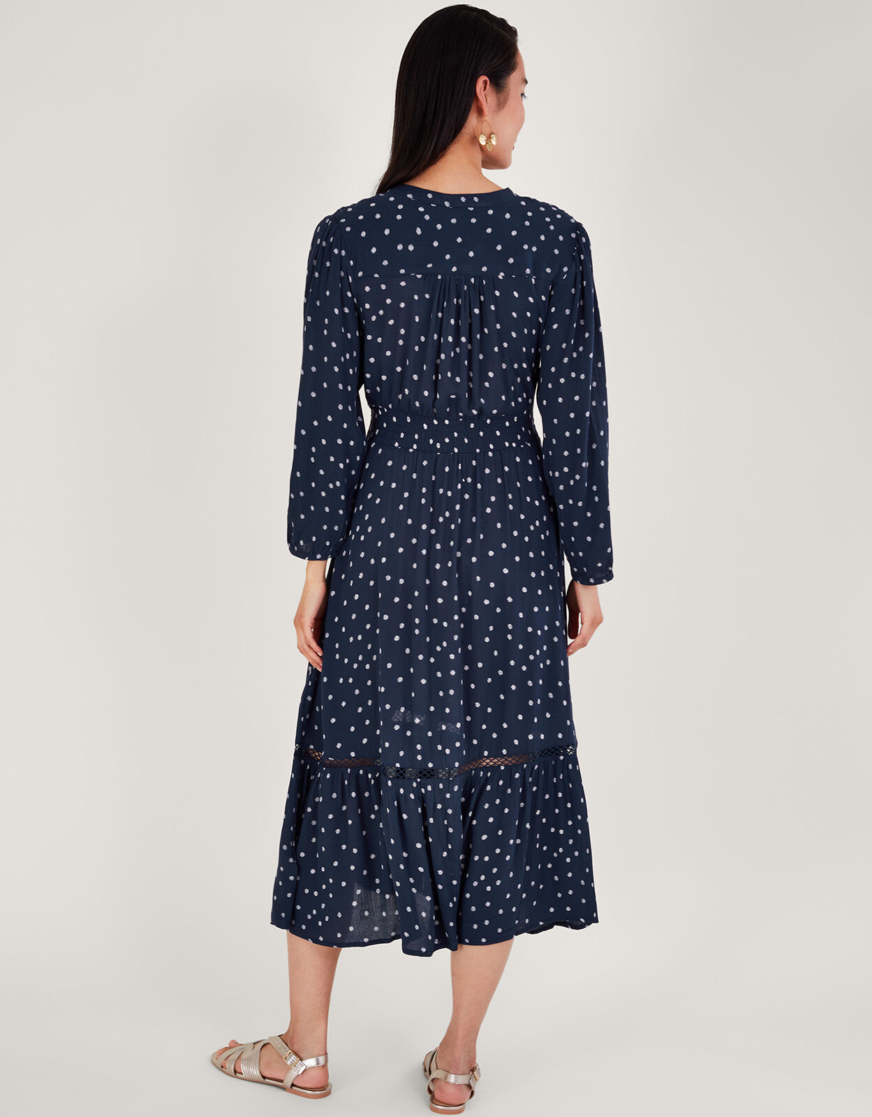 Monsoon blue spot dress outlet