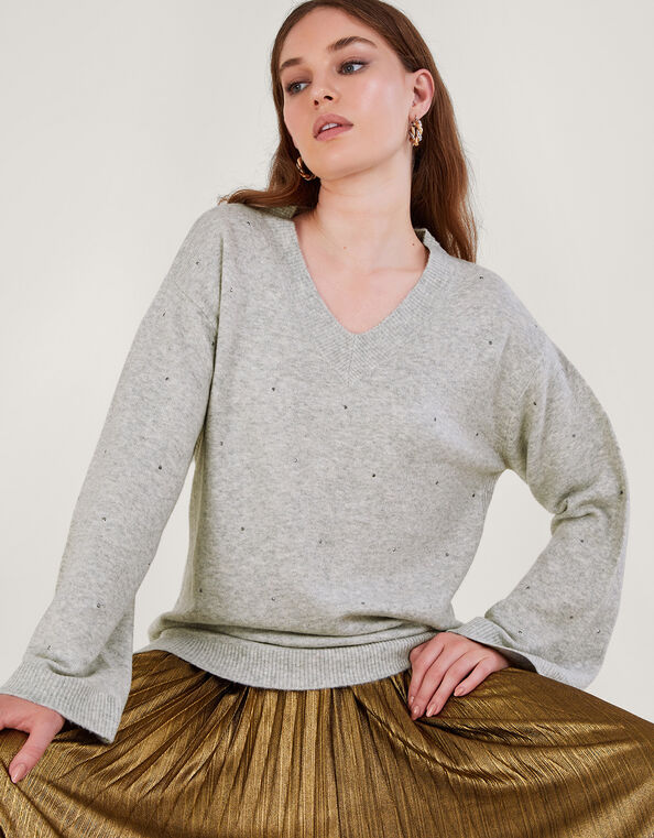 Han Heatseal Embellished Jumper , Grey (GREY), large