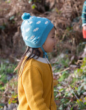 Little Green Radicals Fluffy Cloud Knit Hat, Blue (BLUE), large