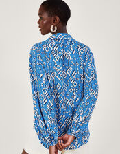 Gigi Print Blouse, Blue (BLUE), large