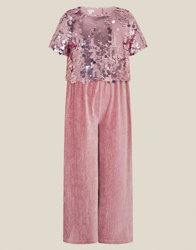 Eira Sequin Velvet Jumpsuit, Pink (PINK), large