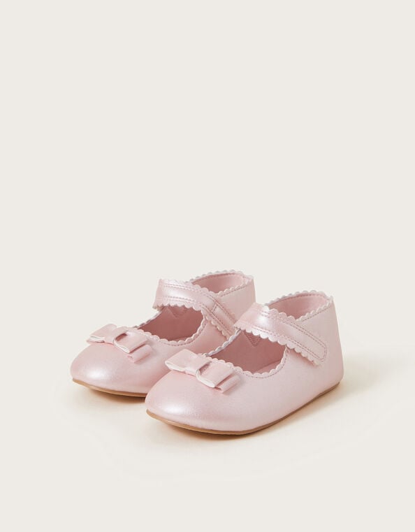 Baby Shimmer Bow Walker Shoes, Pink (PINK), large
