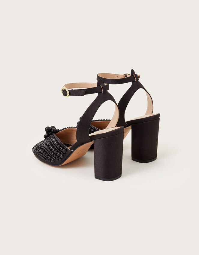 Pearl Block Heeled Sandals, Black (BLACK), large