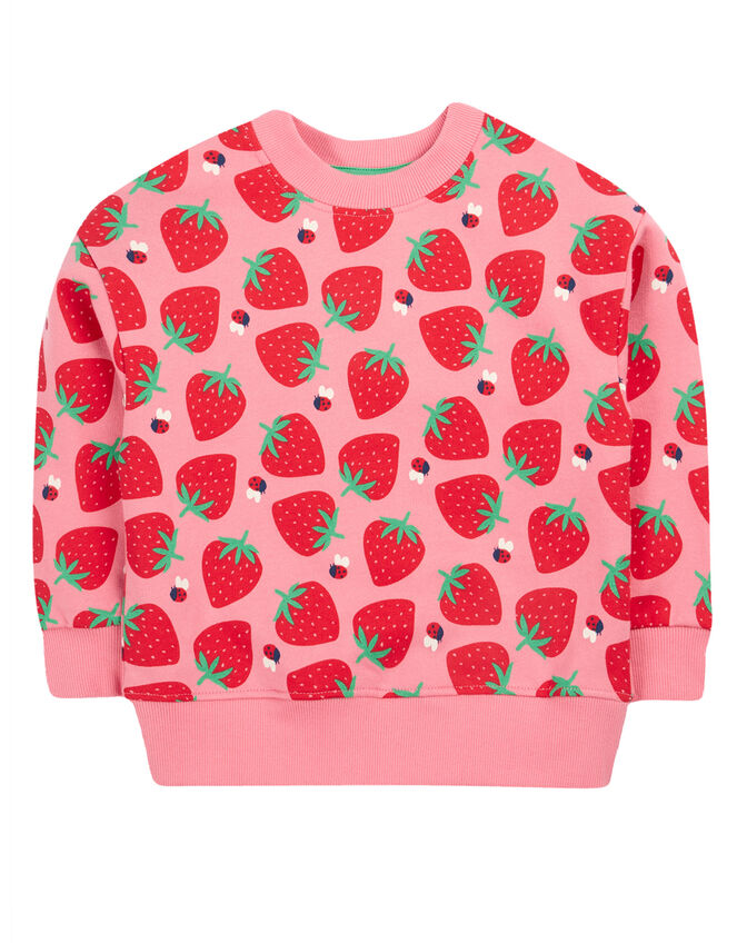 Frugi Superb Strawberry Sweatshirt, Pink (PINK), large