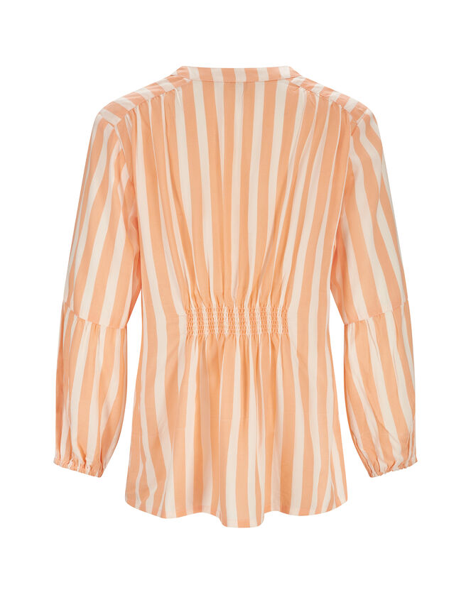 East Maeve V-Neck Stripe Blouse, Orange (PEACH), large