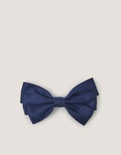School Bow Hair Clip, Blue (NAVY), large