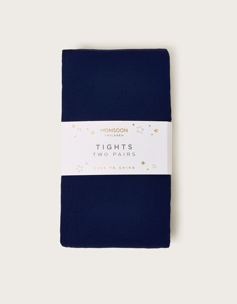 2-Pack 40 Denier Tights, Blue (NAVY), large