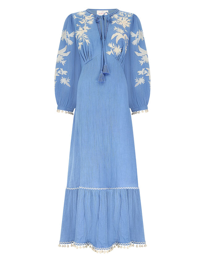 East Embroidered Long Sleeve Dress, Blue (BLUE), large