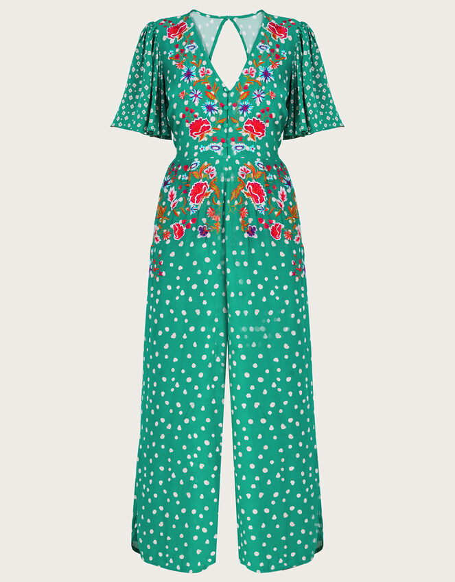Rori Embroidered Jumpsuit, Green (GREEN), large