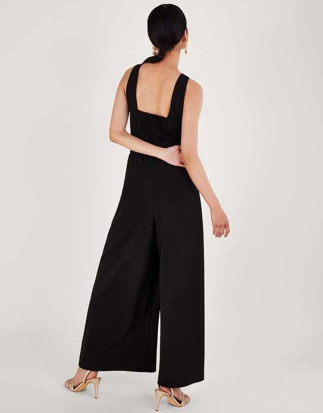 Jersey Smart Cross-over Jumpsuit, Black (BLACK), large