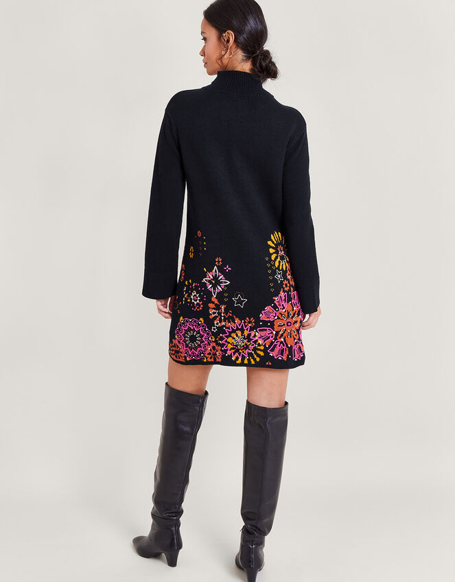 Eve Embroidered Dress, Black (BLACK), large