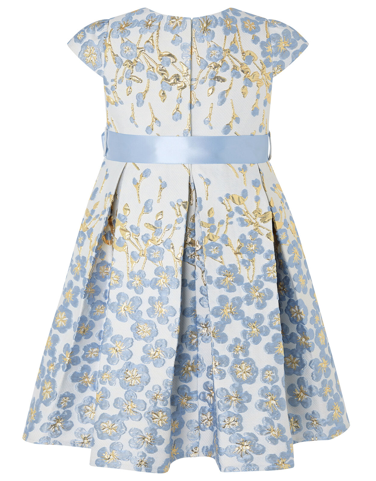 Baby Petal Jacquard Occasion Dress Blue Baby Girl Dresses