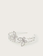 Diamante Butterfly Metal Headband, , large