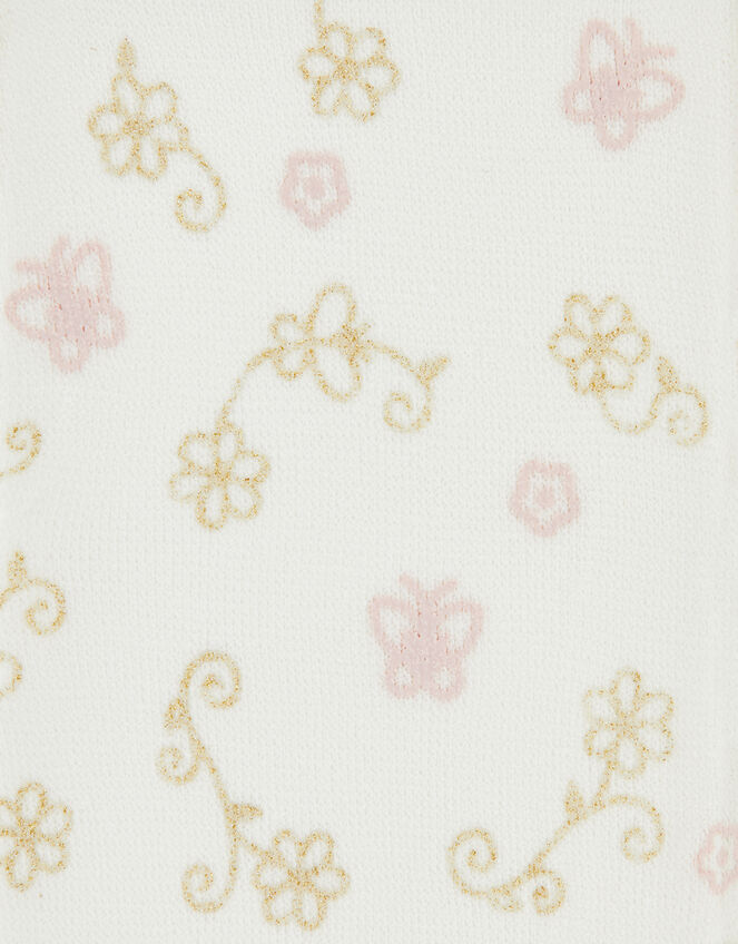 Butterfly and Flower Tights, Ivory (IVORY), large