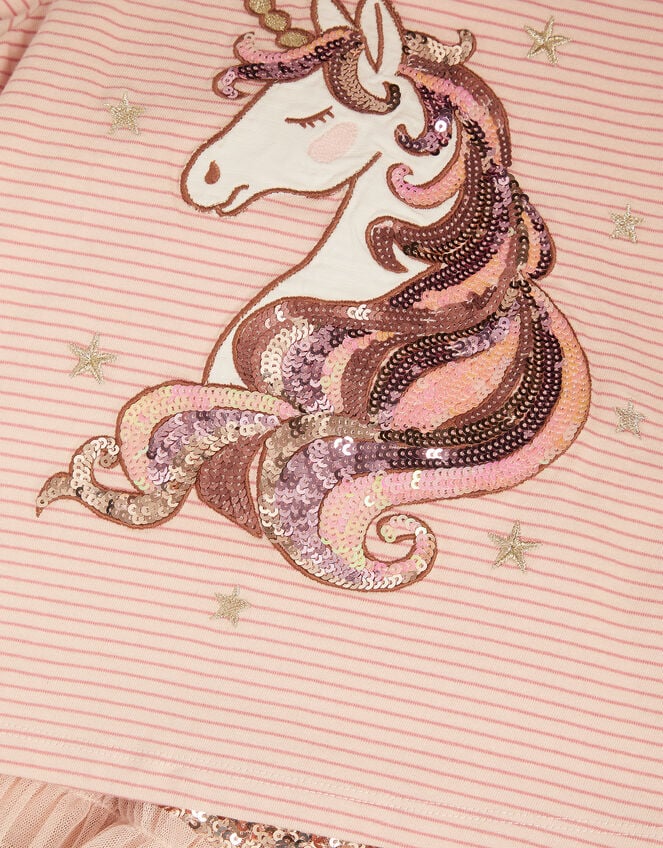 Embellished Unicorn Top & Disco Skirt Set, Gold (GOLD), large