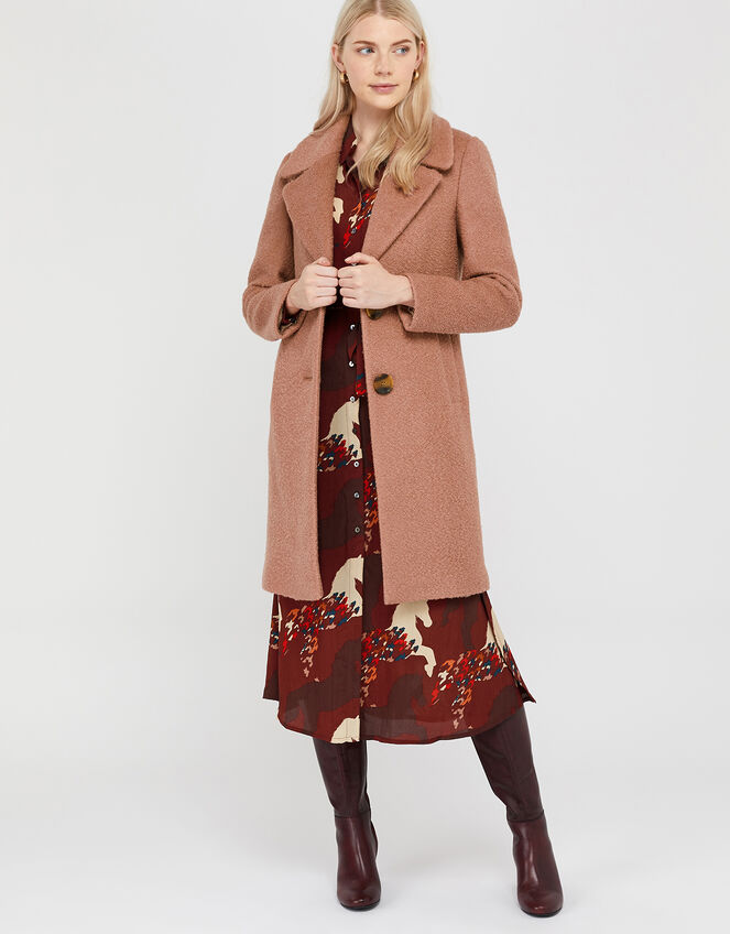 Billie Boucle Coat in Wool Blend, Pink (SOFT PINK), large