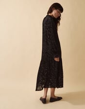 Clemence Gigi Velvet Burnout Maxi Dress, Black (BLACK), large