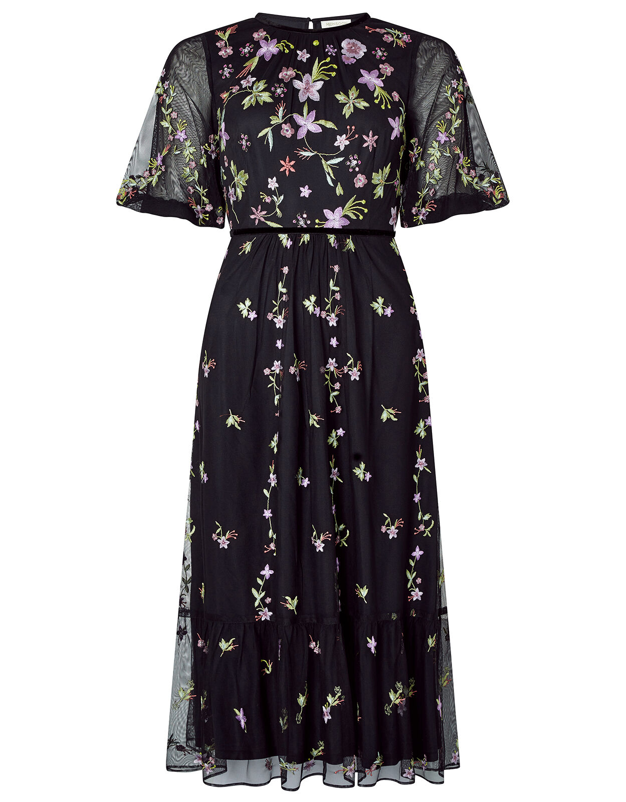 Monsoon black floral dress top