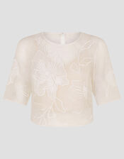 Rosie Lace Floral Bridal Top, Ivory (IVORY), large