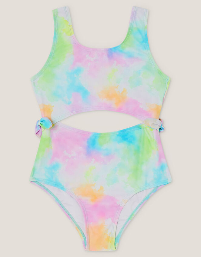 Tie Dye Cut Out Swimsuit, Multi (MULTI), large
