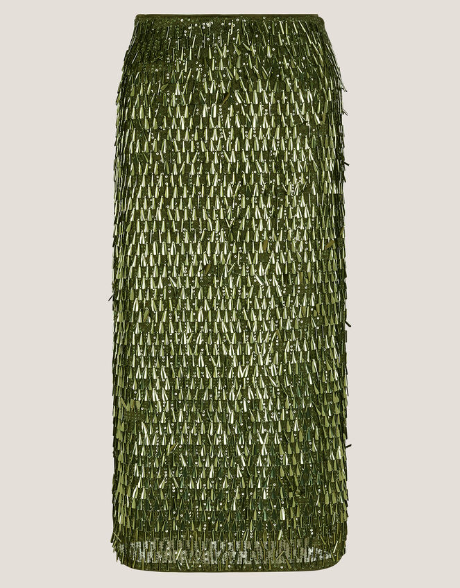 Serenity Sequin Midi Skirt, Green (OLIVE), large