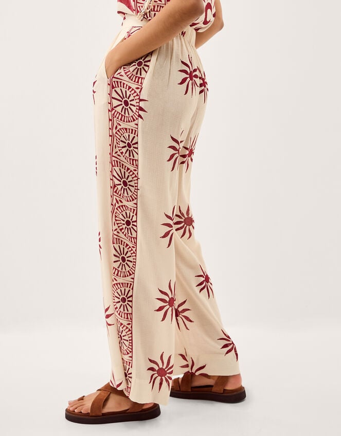 Sunnie Wide Leg Beach Trousers, Ivory (IVORY), large