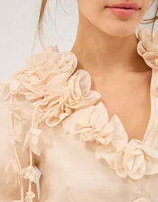 Clarissa Floral Appliqu&eacute; Top, Ivory (IVORY), large