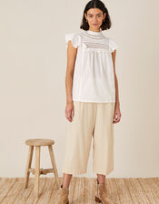 Lace Chest Top in Organic Cotton, Ivory (IVORY), large