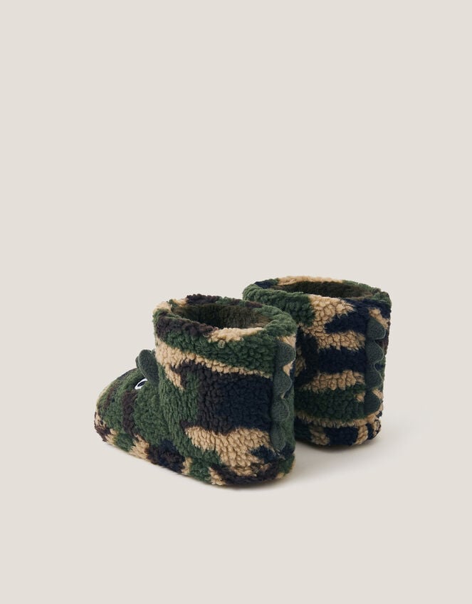 Dinosaur Camo Slipper Boots, Green (GREEN), large