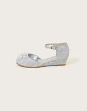 Flower Lace Wedges, Silver (SILVER), large