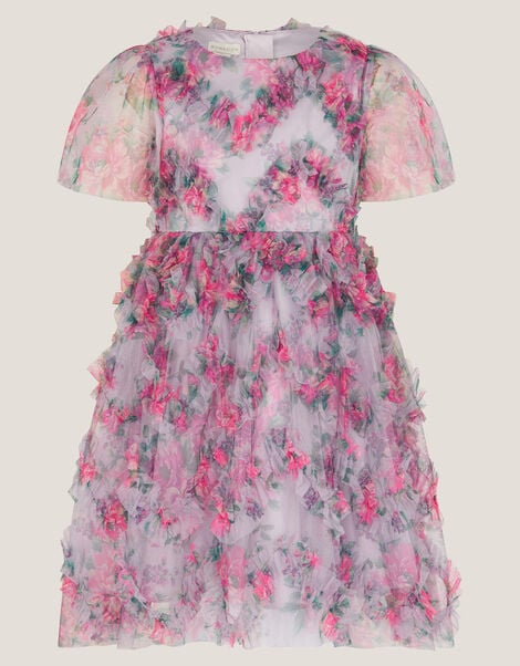 Roma Peony Ruffle Party Dress, Purple (LILAC), large