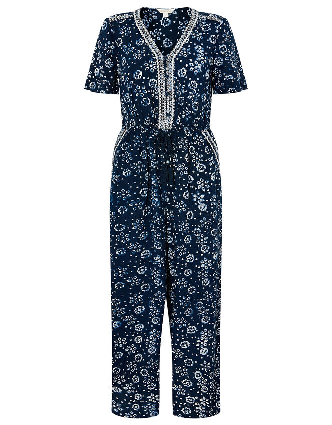 ARTISAN STUDIO Batik Print Jumpsuit, Blue (NAVY), large