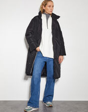 Poppy High Neck Puffer Coat, Black (BLACK), large