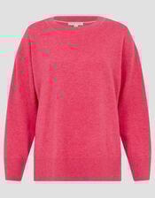 Cindy Cashmere Crewneck Sweater, Pink (PINK), large