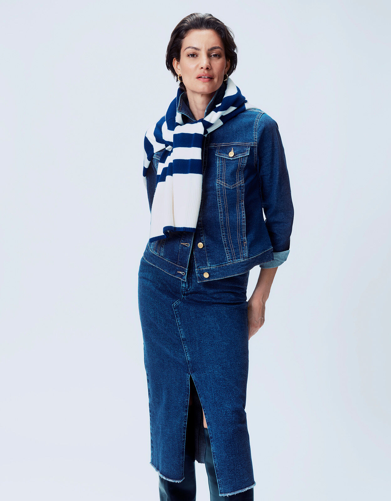 Maya Seam Denim Jacket Blue