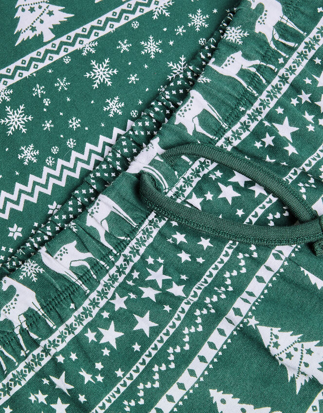 MINI ME Unisex Fair Isle Christmas Pyjama Set, Green (GREEN), large