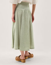 Gaia Gingham Midi Skirt, Green (GREEN), large