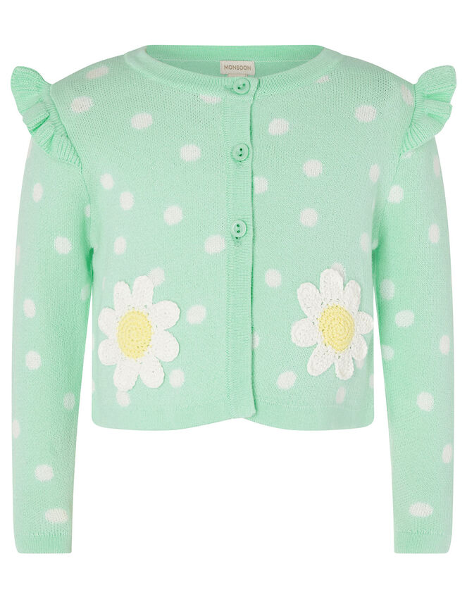 Baby Daisy Cardigan, Blue (TURQUOISE), large