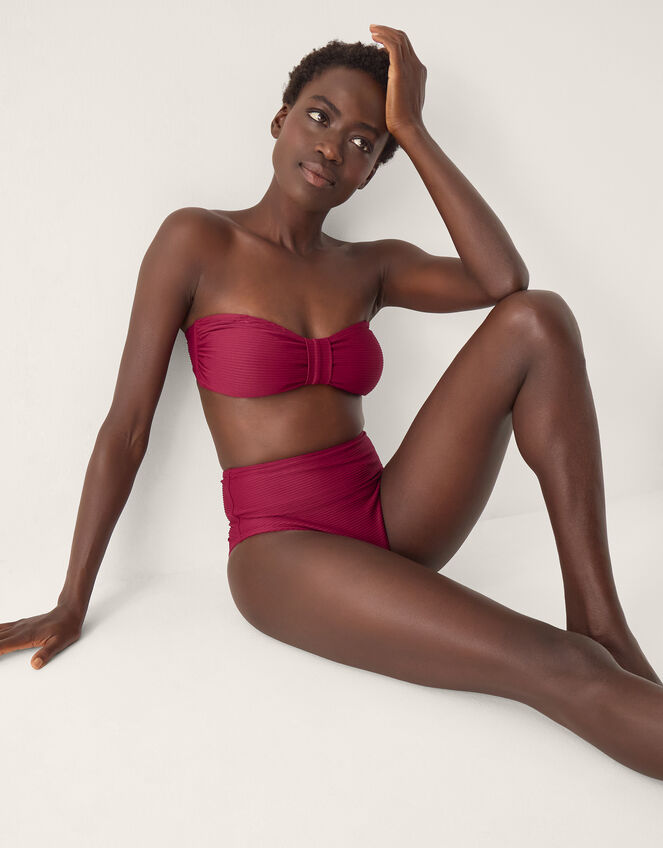 Mia Bandeau Bikini Top, Red (BURGUNDY), large