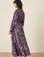 Niya Animal Print Shirt Dress, Black (BLACK), large