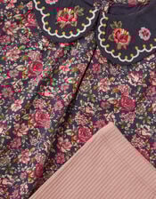 Baby Floral Blouse & Leggings Set, Blue (NAVY), large
