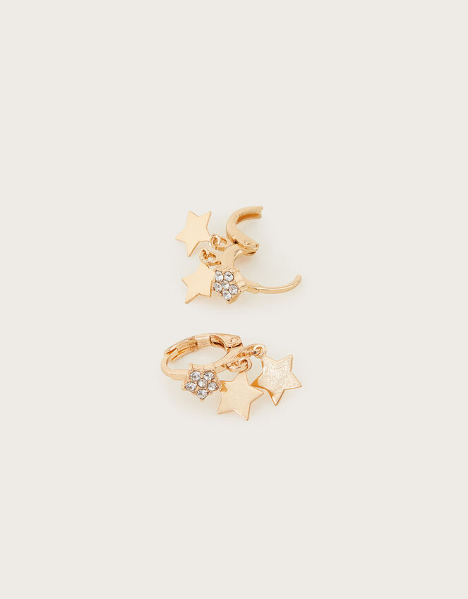 Delicate Star Huggie Hoop Earrings, , large